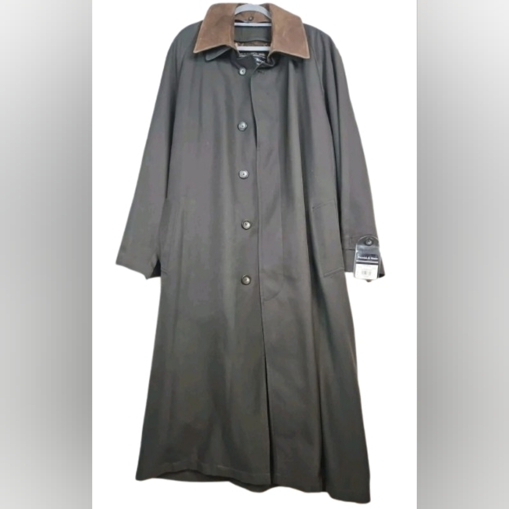 Preswick & Moore Shell Trench Coat Men Long Cozy Coat Size 44 New/Tag WPL11403